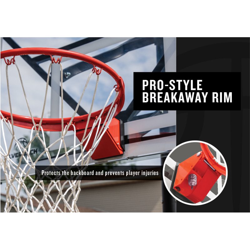 In-Ground Basketball Hoop with 54-Inch Infinity Edge Backboard & Height Adjustment