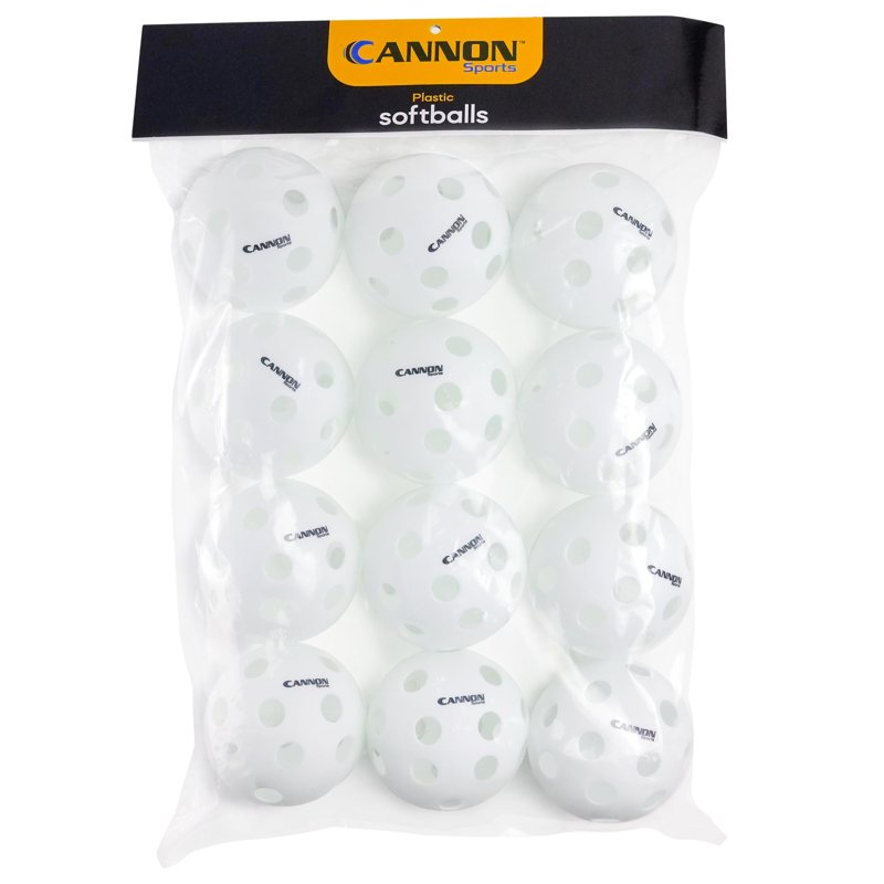12-Inch Plastic Softballs - Official Size Practice Softballs for Hitting & Training - 12 Pack