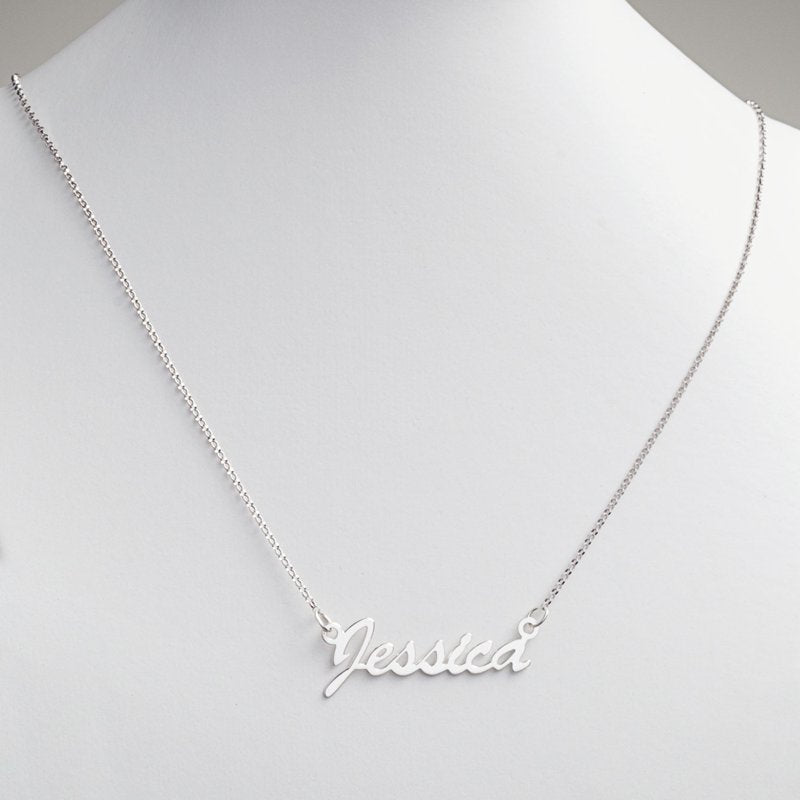 Personalized Name Necklace - Custom Script Pendant on 18-Inch Chain