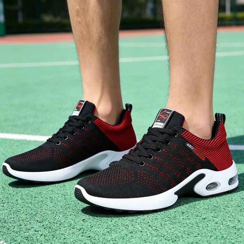 Men's Lightweight Breathable Athletic Sneakers with Arch Support - Gym & Running Shoes