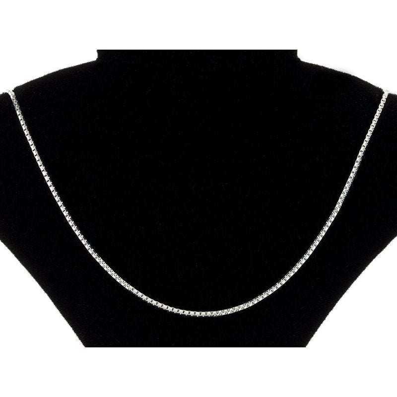 Sterling Silver Box Chain Necklace 1mm - 30 Inch, Polished Jewelry
