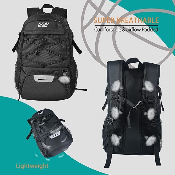 Basketball Backpack with Ventilated Shoe & Ball Compartments 34L Waterproof
