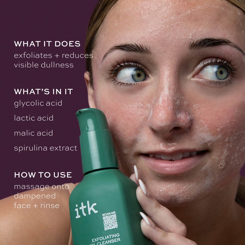 Exfoliating Face Wash with Spirulina & Glycolic Acid - All Skin Types, 5 oz - Pack of 4+