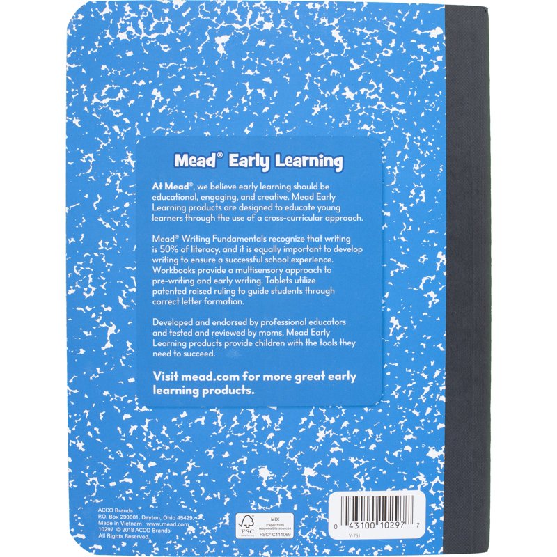 Primary Student Journal for Grades K-2 - Half Page Ruled, 100 Sheets, 12 Pack