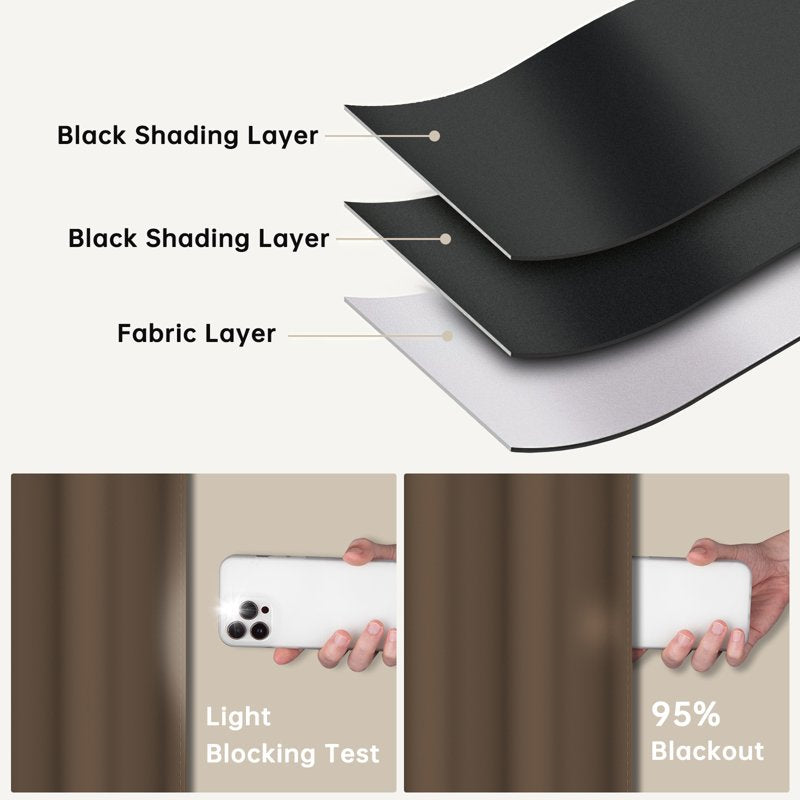 Blackout Curtain Set for Bedroom 52x84 Inch Room Darkening Insulated Drapes