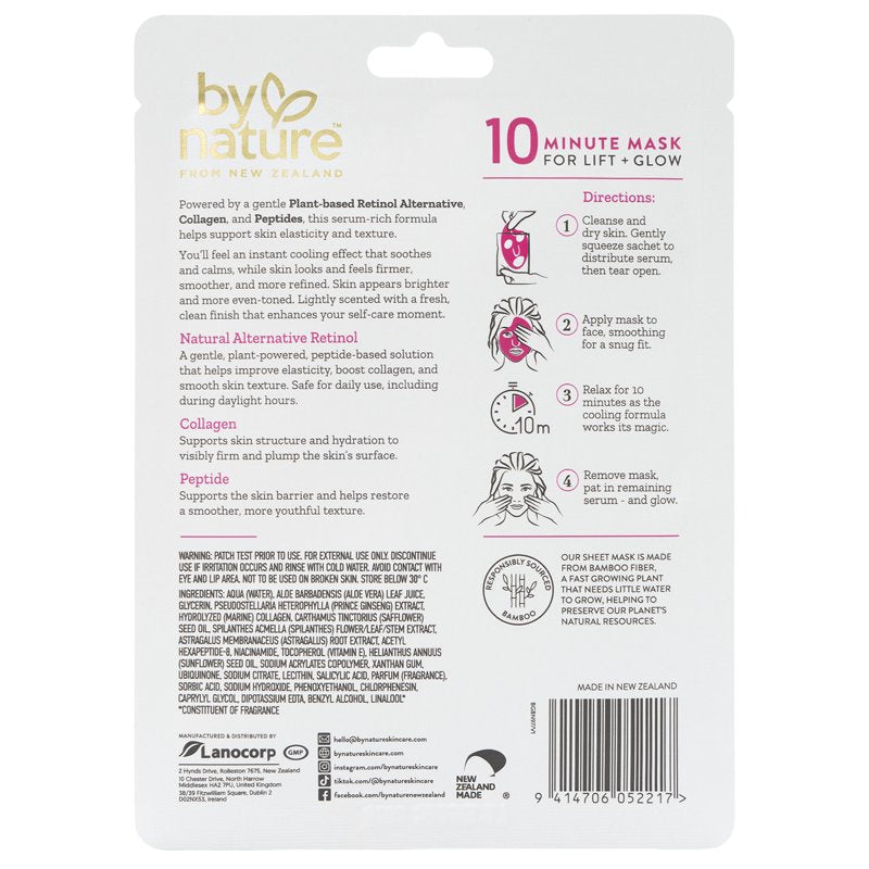Retinol & Collagen Instant Lifting Mask 12 Pack | Firming Hydrating Sheet Masks