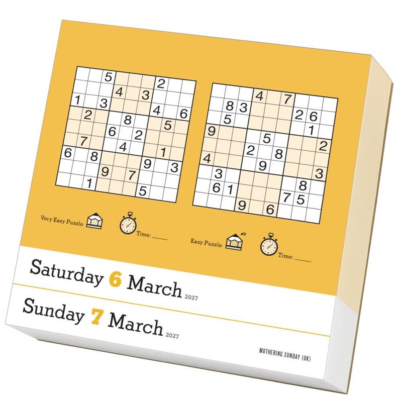 Sudoku Page-A-Day Calendar 2027 - Daily Brain Teasers & Puzzles, Eco-Friendly