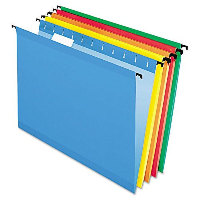 Hanging File Folders with Tension Springs, Assorted Colors, Pack of 20