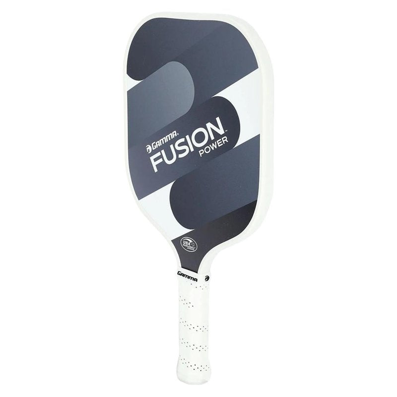 Gamma Fusion Power Pickleball Paddle - 8.25 in Wide Fiberglass Surface, Black, 8 oz