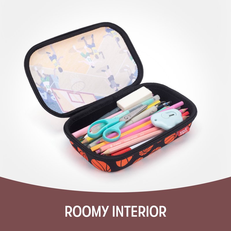 Large Capacity Clear Top Pencil Case for School & Kids - Sports-Themed Organizer