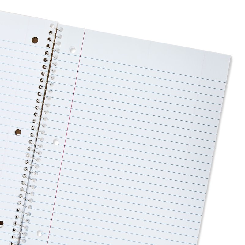 1-Subject Spiral Notebook Pack - Wide Ruled, 8x10.5 Inch, 70 Sheets, Multiple Colors