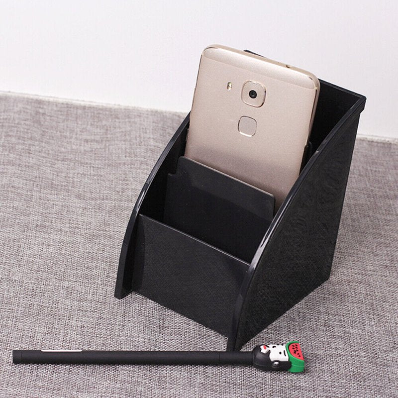 3-Compartment Desktop Organizer and Pencil Holder - Plastic Storage Bin