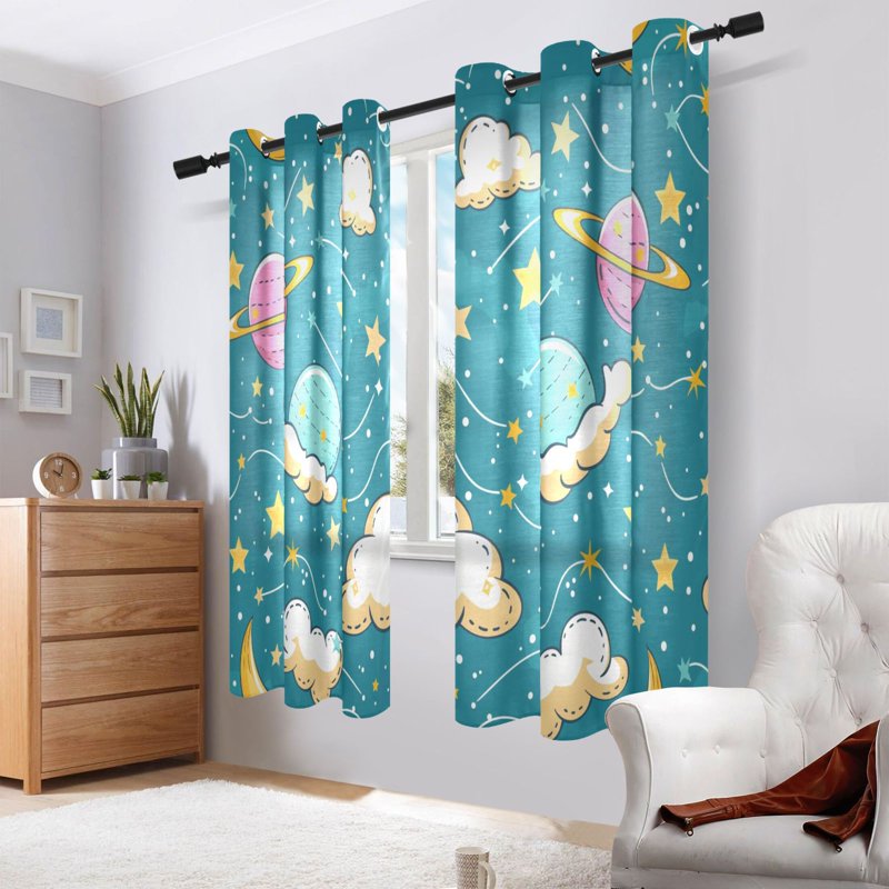 Sheer Curtain Set 2 Panels Light Filtering Window Treatments for Bedroom & Living Room