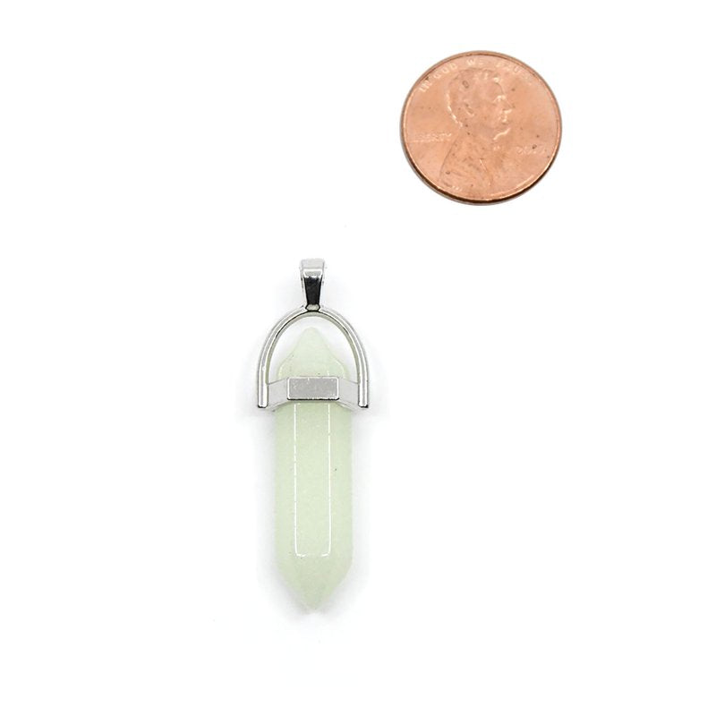 Glow in The Dark Green Glass Dagger Pendant for Jewelry Making - Unisex Adult