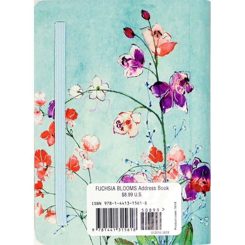 Fuchsia Blooms Address Book Spiral Notebook with Tabbed Dividers & Elastic Closure