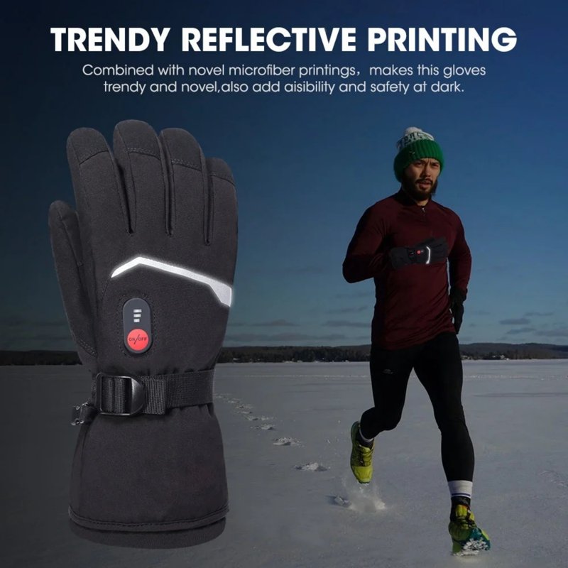 Rechargeable Heated Snow Gloves for Men Women Skiing & Snowboarding