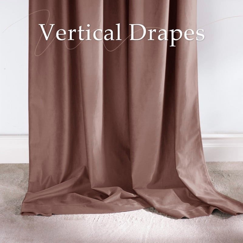 Velvet Blackout Curtains for Bedroom & Living Room - Thermal Insulated Drapes Set of 2