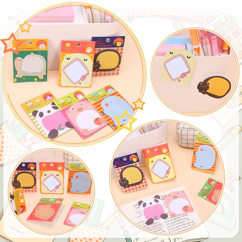 Cute Animal Sticky Notes Bulk Set - 800 Sheets, Small Note Pads for Office & Kitchen