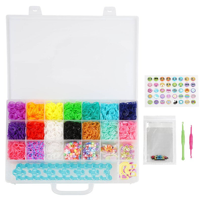 Kids Jewelry Making Kit Rainbow Loom Mega Combo Set with Rubber Bands Beads & Charms