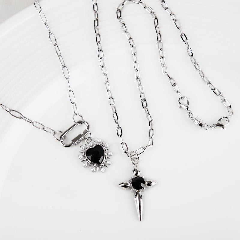 Black Heart Charms Jewelry Making Supplies 2 Pack - Silver Tone, Unisex Adults
