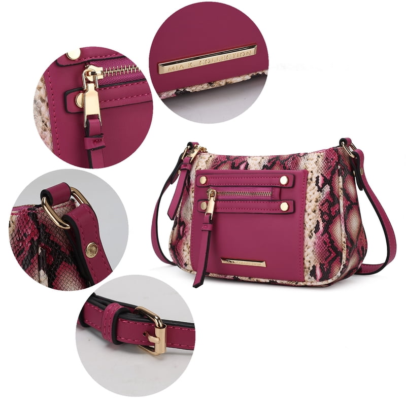 Crossbody Bag for Women - Vegan Leather, Snake Embossed, Daily Use