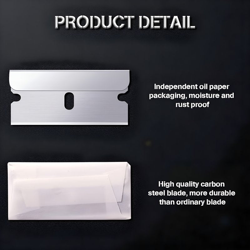 20 Pack Utility Scraper Blades - High Carbon Steel, Precise & Durable
