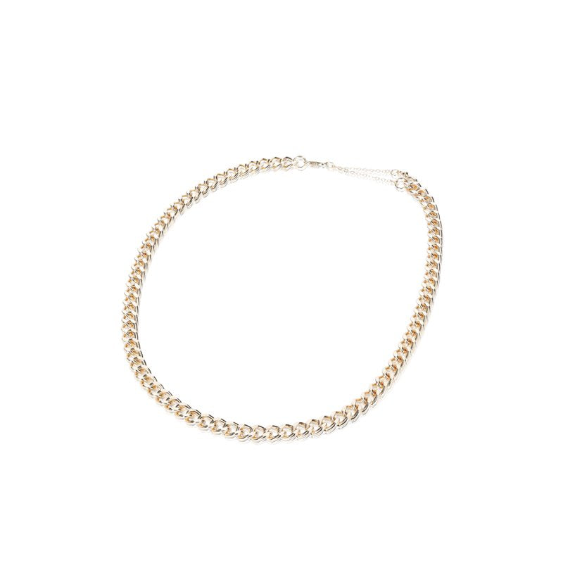 Women's Fashion Chain Necklace Set - 3 Piece Two-Tone Mixed Metal