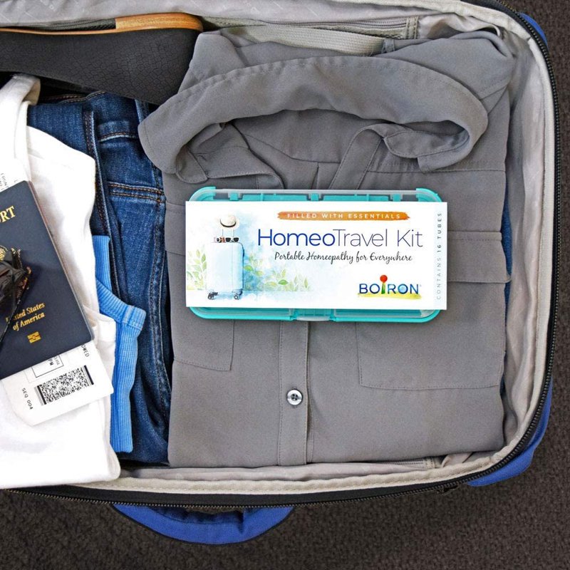 Travel First Aid Kit with Homeopathic Medicines - Portable Case, 16 Remedies