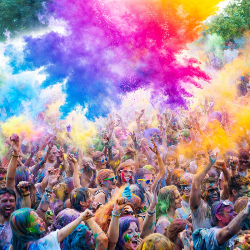 Bulk Holi Color Powder Set for Festivals & Outdoor Events - 24 Pack