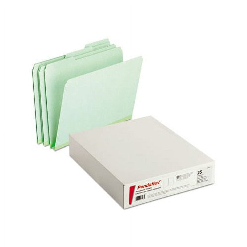 Pressboard Expanding File Folders with 1/3-Cut Tabs - Letter Size, Green, 25 Pack