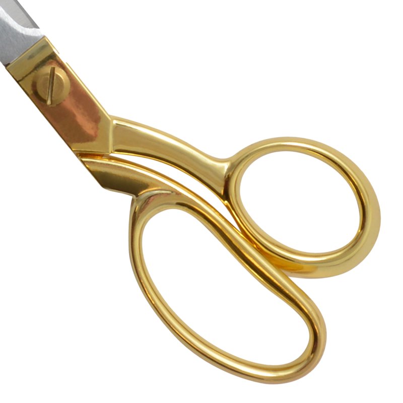 Stainless Steel Fabric Scissors with Gold Handles - 9 Inch Bent Sewing & Office Shears