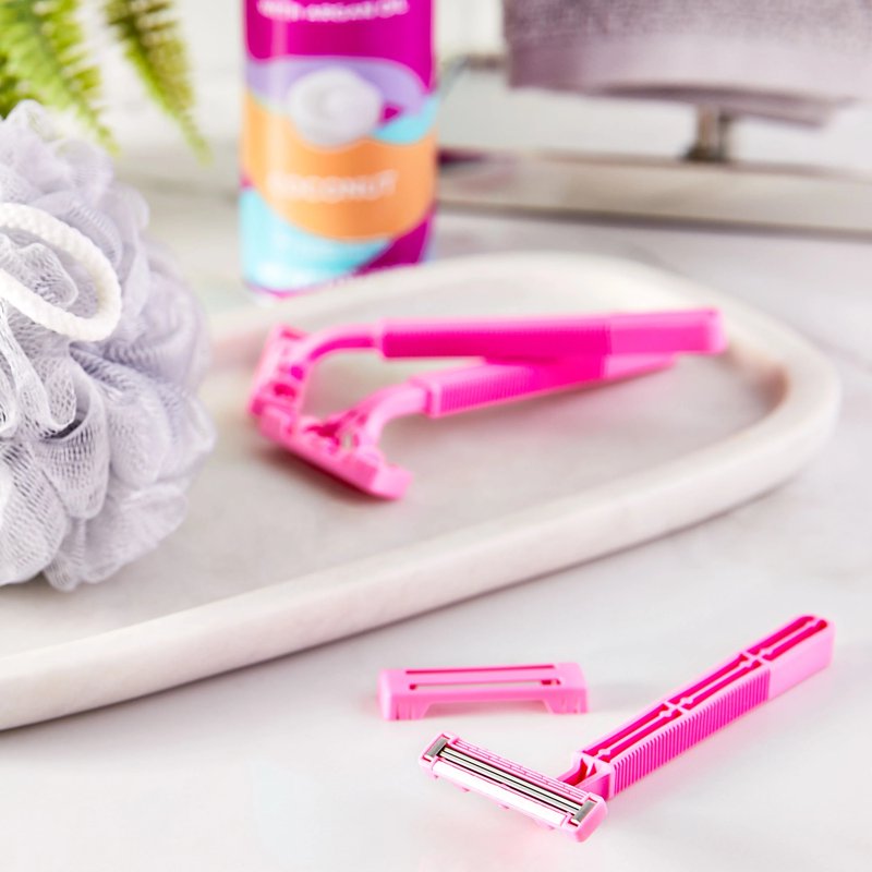 Disposable Women's Razor Blades with Lubricating Strips - Pink, Multi-Pack