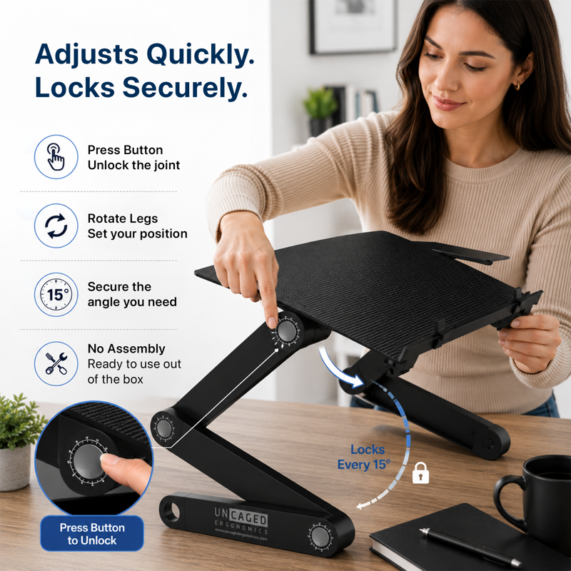 Adjustable Laptop Stand and Lap Desk with Mouse Pad for Bed Couch Desk