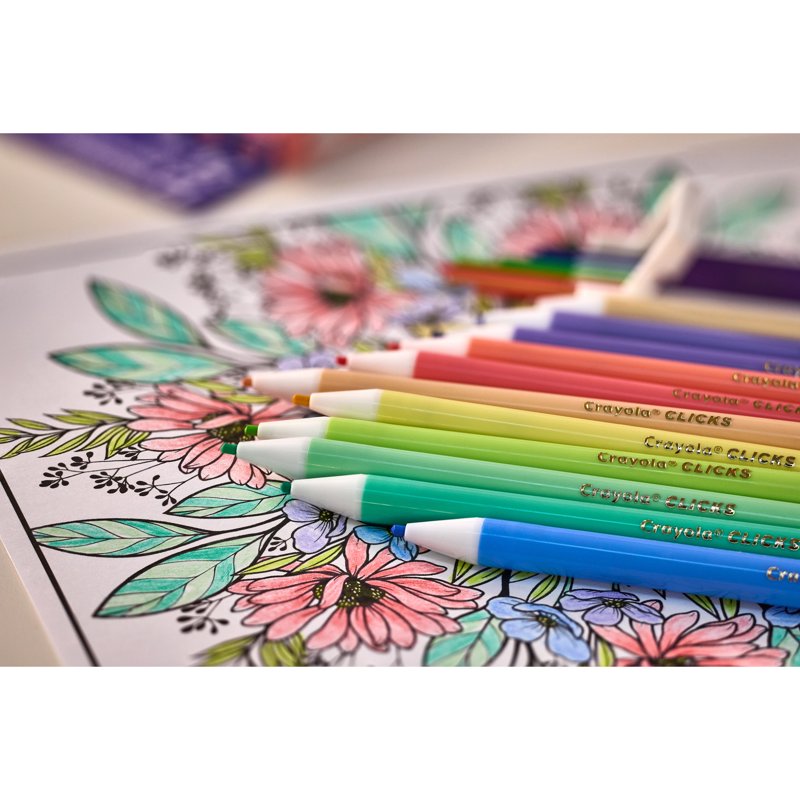 Pastel 12-Color Mechanical Colored Pencil Set with 24 Refills - 2.0mm Clicker Pencils (Variation: Pastel)