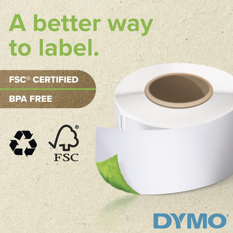 White Name Badge Labels for LabelWriter Printers - 2-1/4 x 4 Inches, 250 Roll