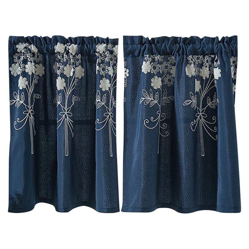 Blackout Cafe Curtains for Small Windows - Thermal Insulated Water-Resistant Short Kitchen & Bathroom Drapes