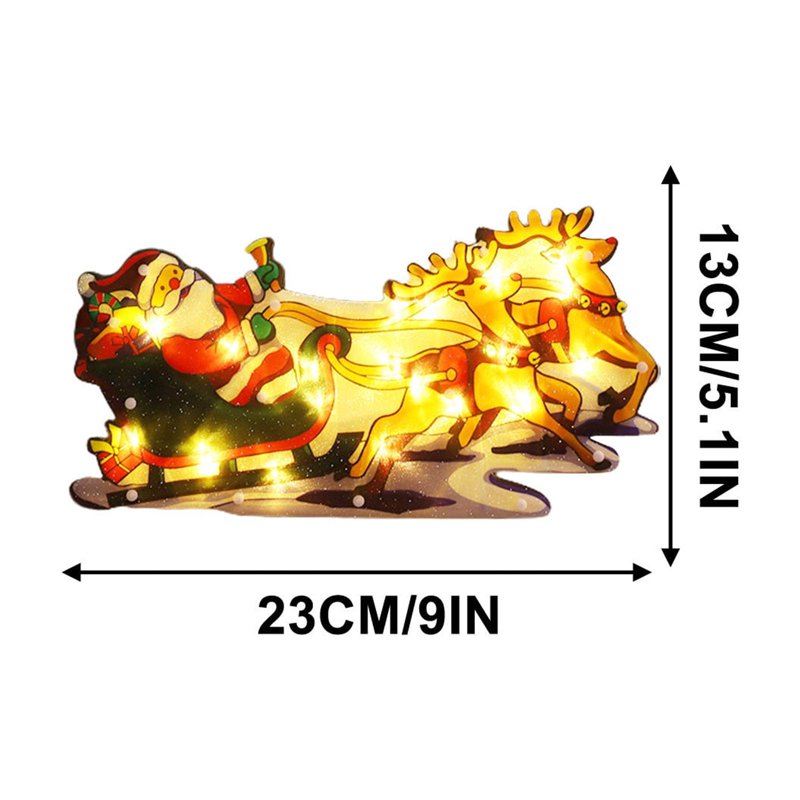 Battery Operated Christmas Window Hanging Lights with Suction Cups - Indoor Holiday Decor