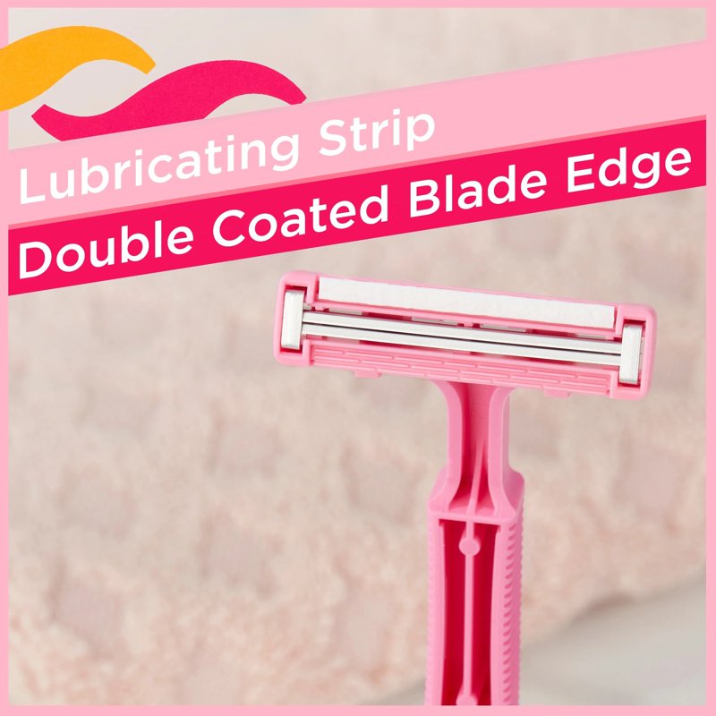 Disposable Women's Razor Blades with Lubricating Strips - Pink, Multi-Pack