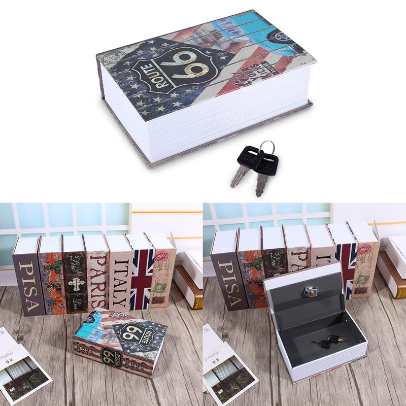 Mini Book Safe Cash Jewelry Security Lock Box - Diversion Safe with Key