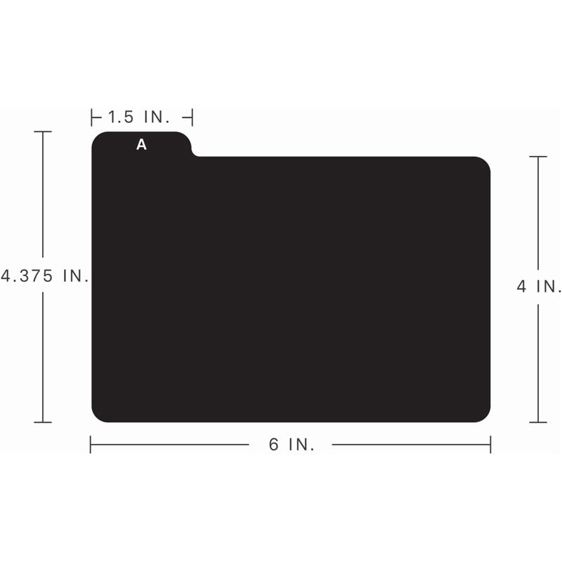 Alphabet Tab Dividers for 4x6 Index Cards - Black, 24 Pack