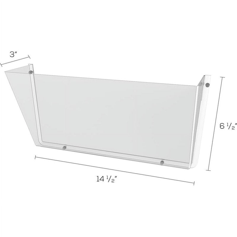 Unbreakable Wall File Organizer - Letter Size Clear Plastic Document Pocket