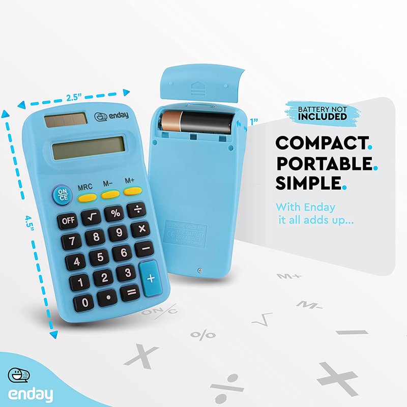 Solar Powered Pocket Calculator with 8-Digit Display - School Office Use