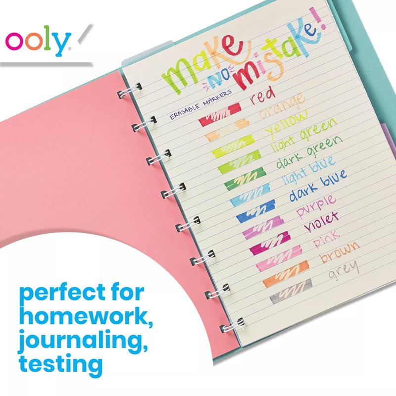 Erasable Markers Set of 12 - Bright, Vibrant Colors for Kids & Adults