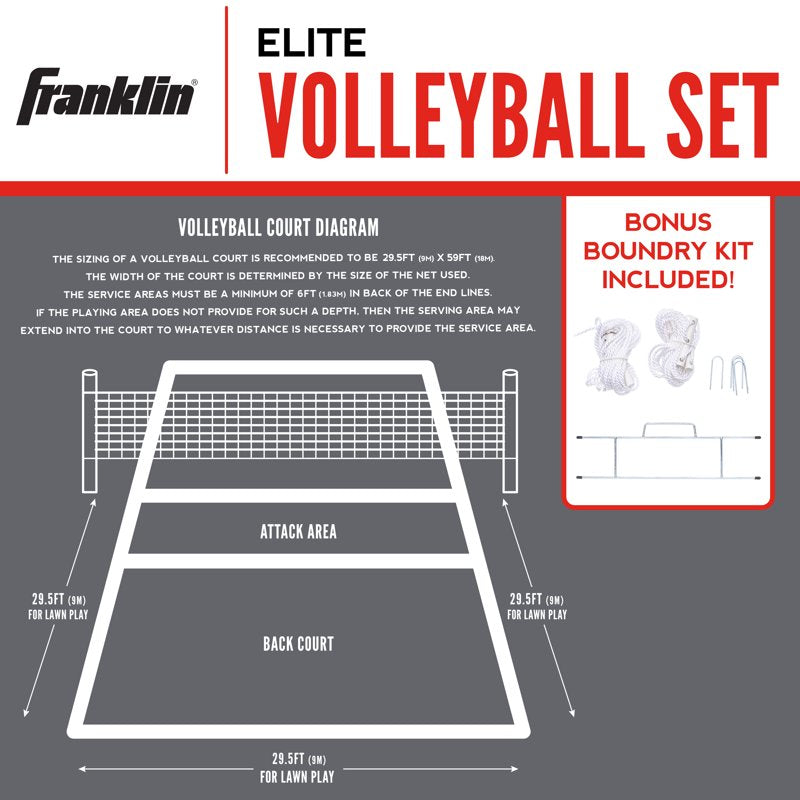 Outdoor Volleyball Set with Net, Pole, Ball, Pump & Carry Bag - Family Yard Game