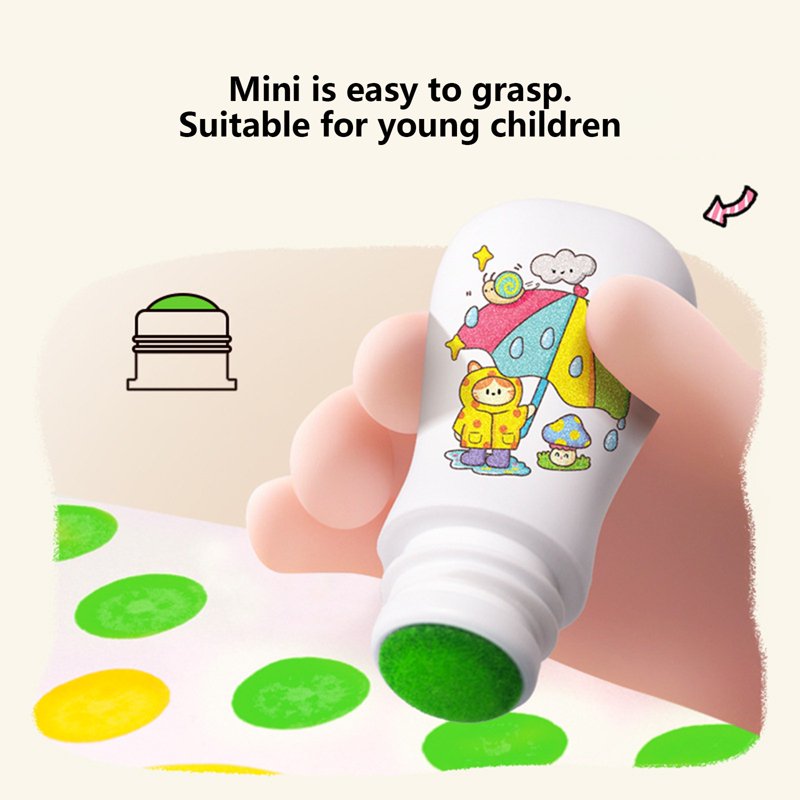 Washable Dot Markers Set - 6 Bright Colors for Kids Art & Crafts