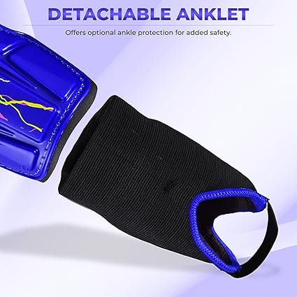 Vizari Zodiac Kids Soccer Shin Guards with Ankle Protection - Royal Blue, Large (L)