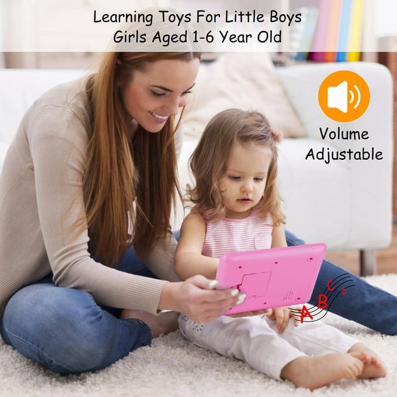 Kids Educational Touchscreen Learning Tablet for ABC Numbers & Words Pink
