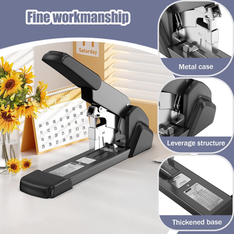 Labor-Saving Heavy Duty Stapler 240-Sheet Capacity with 3 Staple Sizes Included
