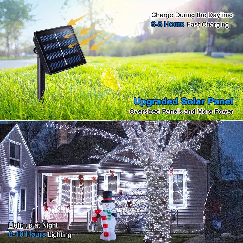 Outdoor Solar String Lights 400 LED 151ft Waterproof 8 Modes for Patio Garden Yard
