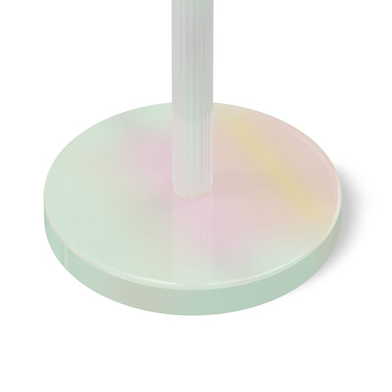 Kids Iridescent Floor Lamp with Aqua Fabric Shade - Playroom & Bedroom Light